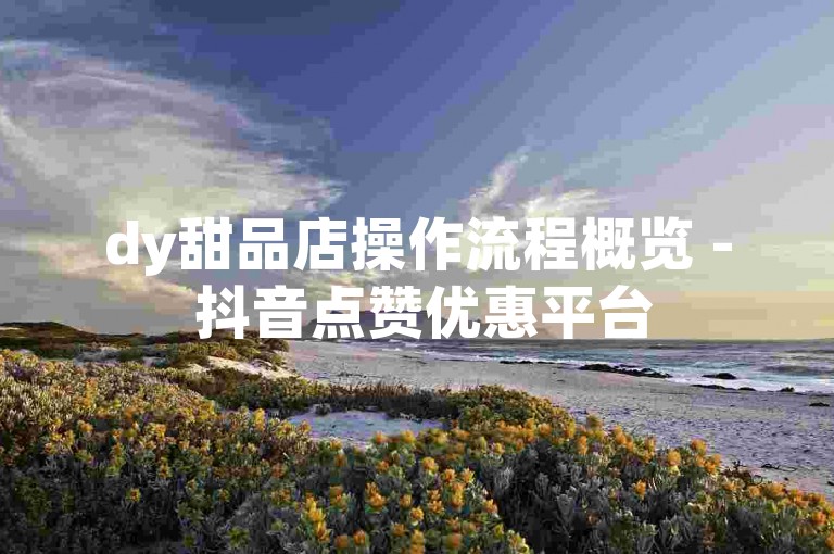 dy甜品店操作流程概览 - 抖音点赞优惠平台