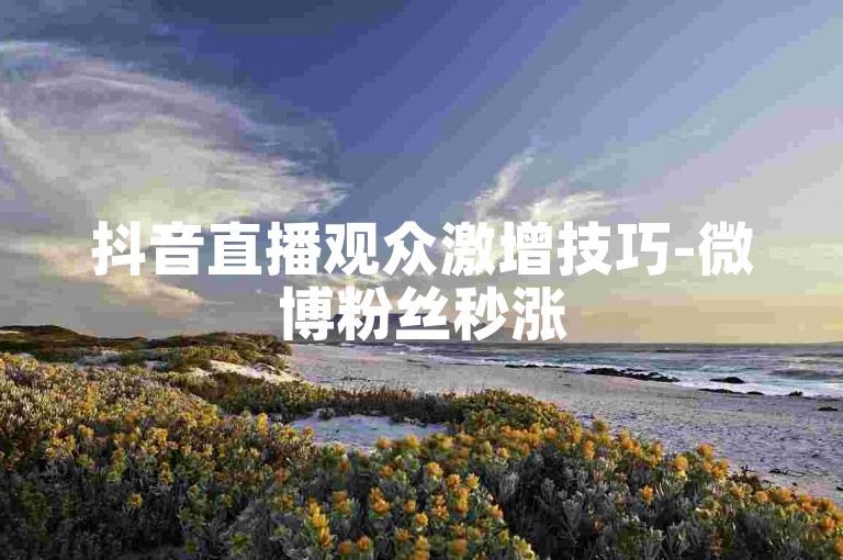 抖音直播观众激增技巧-微博粉丝秒涨