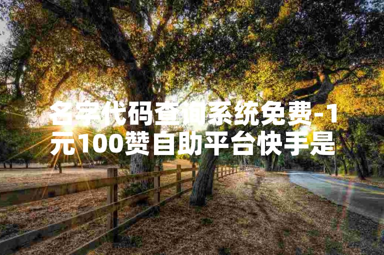 名字代码查询系统免费-1元100赞自助平台快手是一个提供名字代码查询和快手点赞服务的平台。