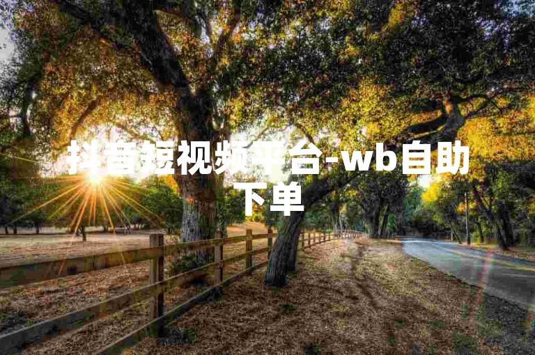 抖音短视频平台-wb自助下单