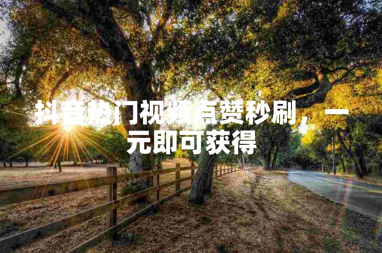 抖音热门视频点赞秒刷，一元即可获得5000次真实互动。
