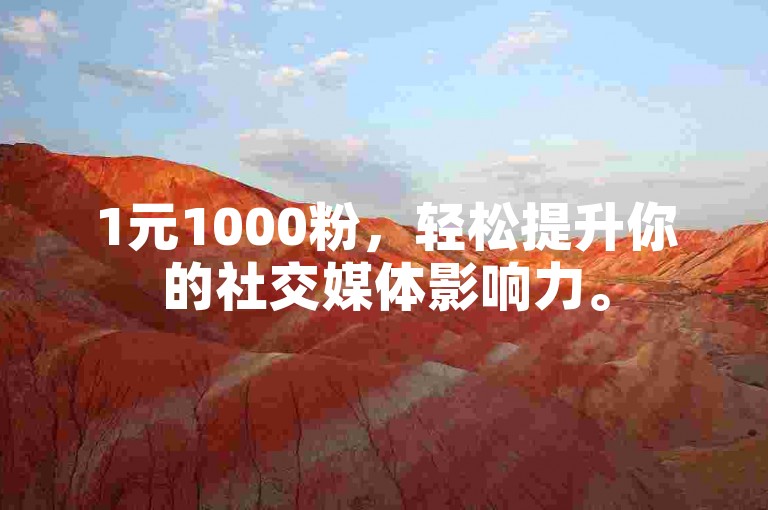 1元1000粉，轻松提升你的社交媒体影响力。
