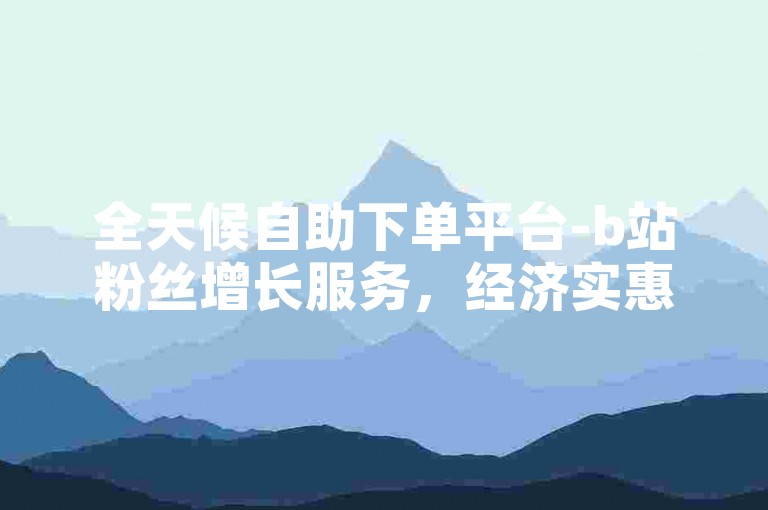 全天候自助下单平台-b站粉丝增长服务，经济实惠的自助购买选项。