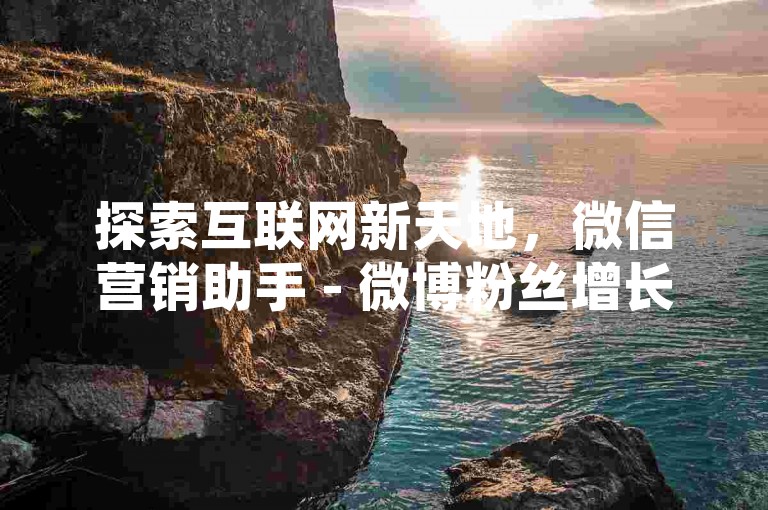 探索互联网新天地，微信营销助手 - 微博粉丝增长平台 - 小红书推广工具正式上线！