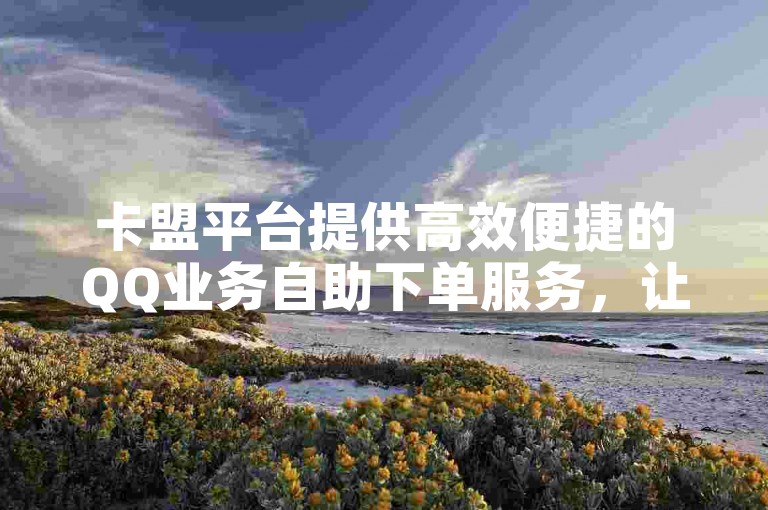 卡盟平台提供高效便捷的QQ业务自助下单服务，让你轻松享受低价优惠！2025年必备技能。