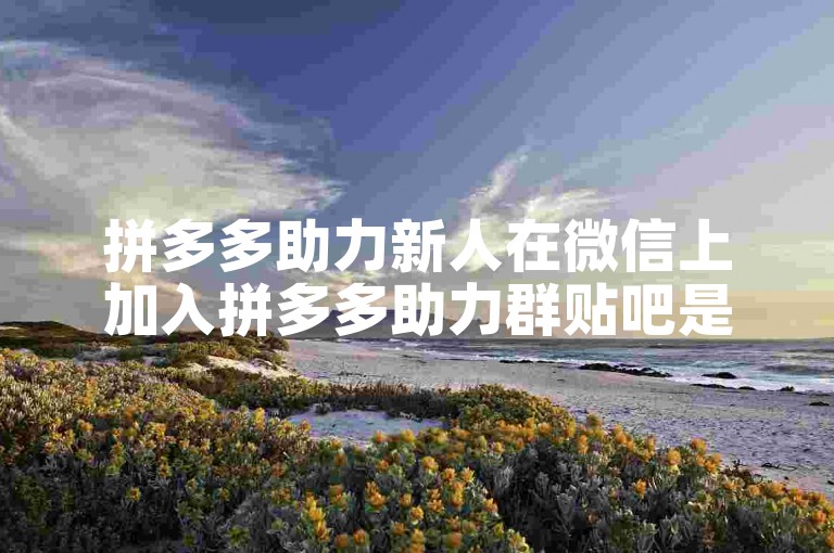 拼多多助力新人在微信上加入拼多多助力群贴吧是否可靠呢？