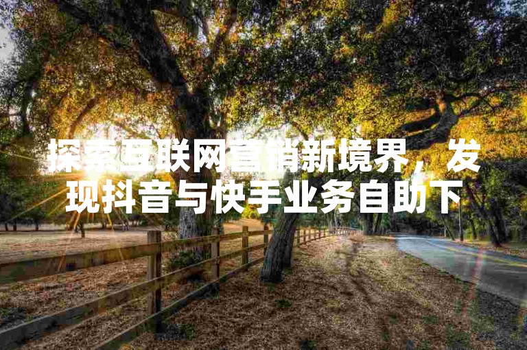探索互联网营销新境界，发现抖音与快手业务自助下单的便捷途径，享受在线服务的最低价优惠。