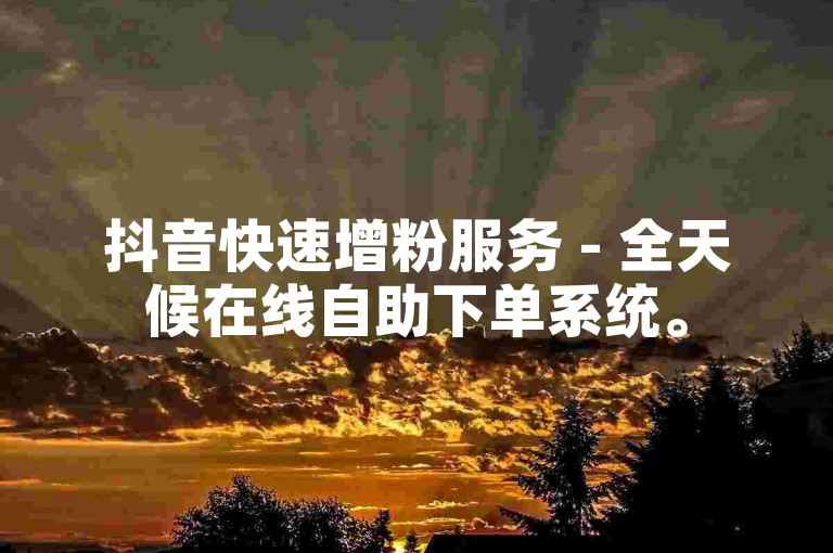 抖音快速增粉服务 - 全天候在线自助下单系统。
