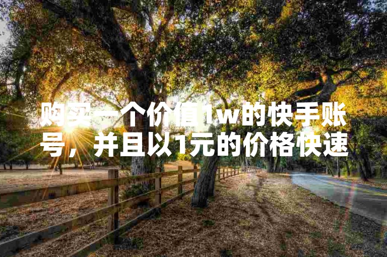 购买一个价值1w的快手账号，并且以1元的价格快速增加1000个粉丝。