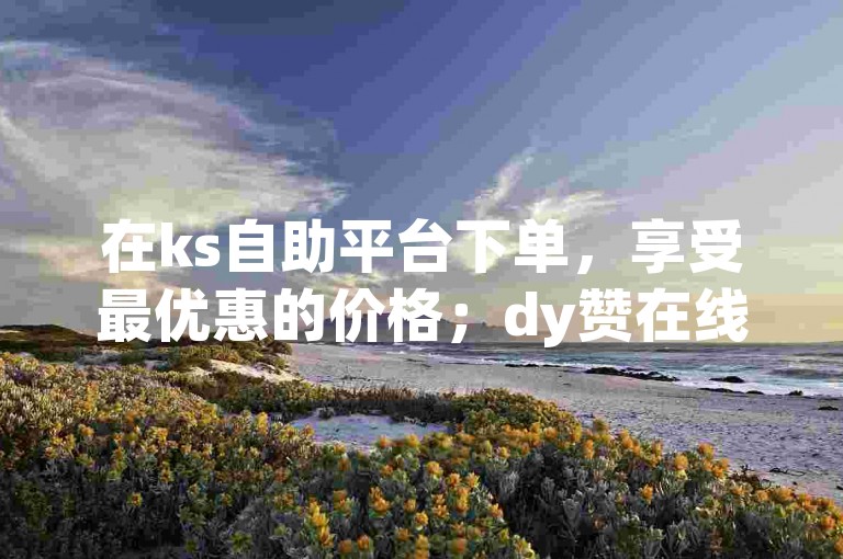 在ks自助平台下单，享受最优惠的价格；dy赞在线自助下单，让你轻松启航。