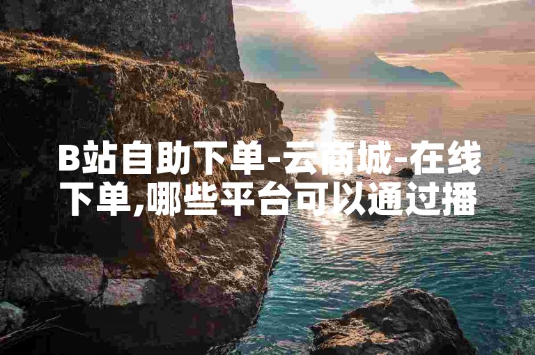 B站自助下单-云商城-在线下单,哪些平台可以通过播放量来赚钱。