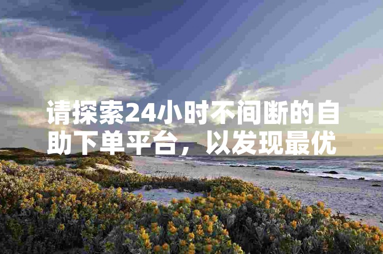 请探索24小时不间断的自助下单平台，以发现最优惠的KS业务下单软件。