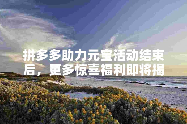 拼多多助力元宝活动结束后，更多惊喜福利即将揭晓。
