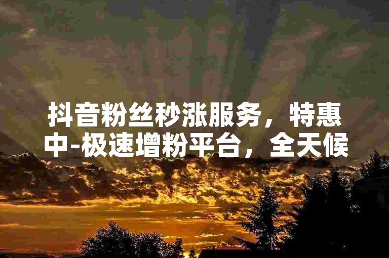 抖音粉丝秒涨服务，特惠中-极速增粉平台，全天候自助操作，享受市场最优价格。