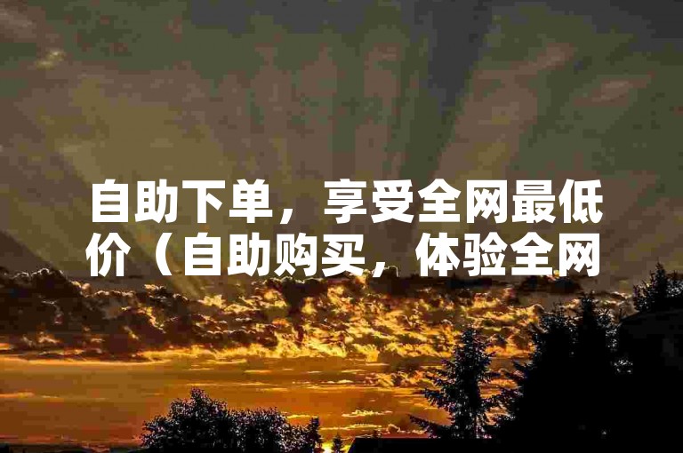 自助下单，享受全网最低价（自助购买，体验全网最优惠）。