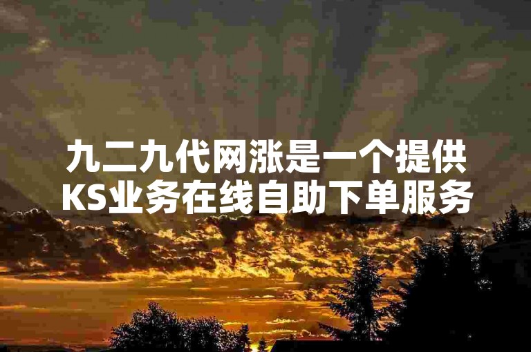九二九代网涨是一个提供KS业务在线自助下单服务的平台。