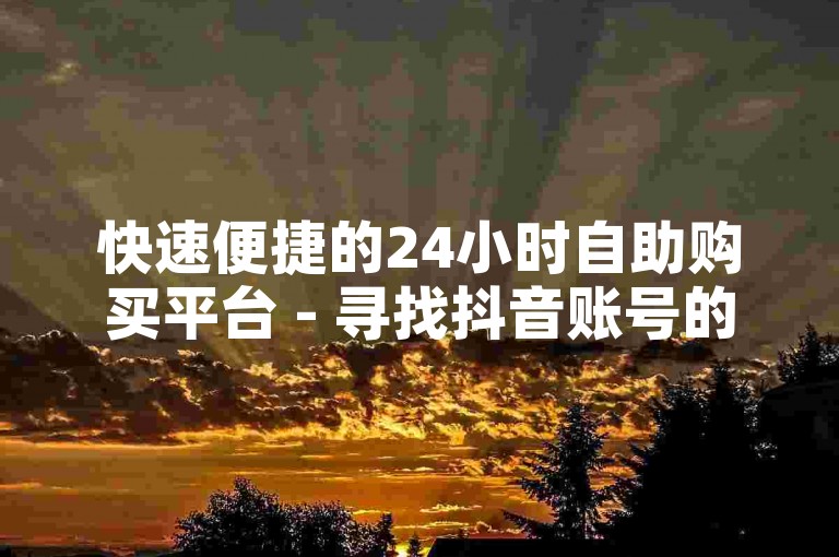 快速便捷的24小时自助购买平台 - 寻找抖音账号的理想应用程序。