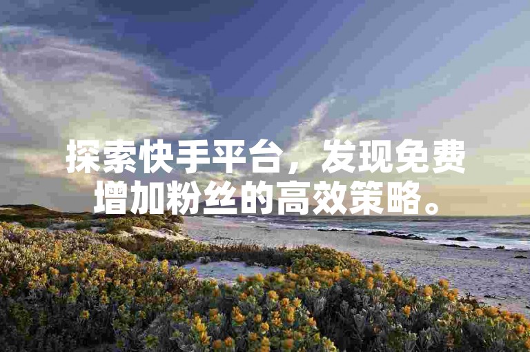 探索快手平台，发现免费增加粉丝的高效策略。