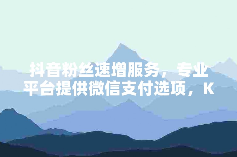 抖音粉丝速增服务，专业平台提供微信支付选项，KS点赞加速技巧大公开。