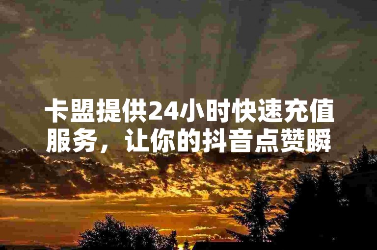 卡盟提供24小时快速充值服务，让你的抖音点赞瞬间到账。