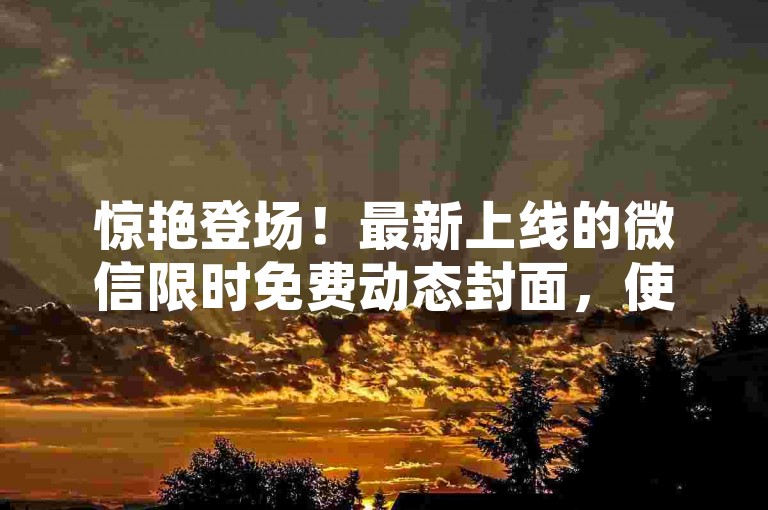 惊艳登场！最新上线的微信限时免费动态封面，使你独树一帜的社交风采！