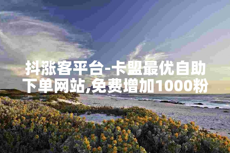 抖涨客平台-卡盟最优自助下单网站,免费增加1000粉丝