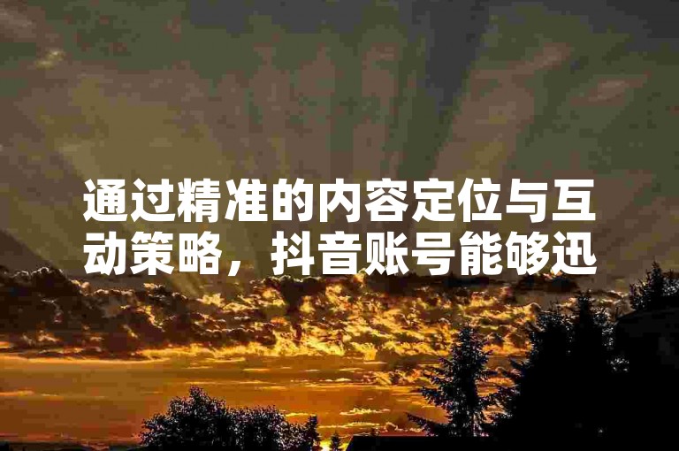 通过精准的内容定位与互动策略，抖音账号能够迅速吸引并增加真实粉丝。