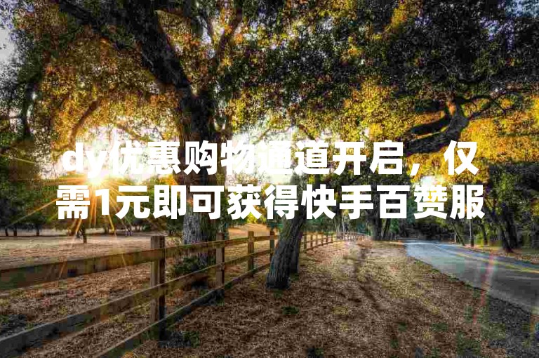 dy优惠购物通道开启，仅需1元即可获得快手百赞服务。
