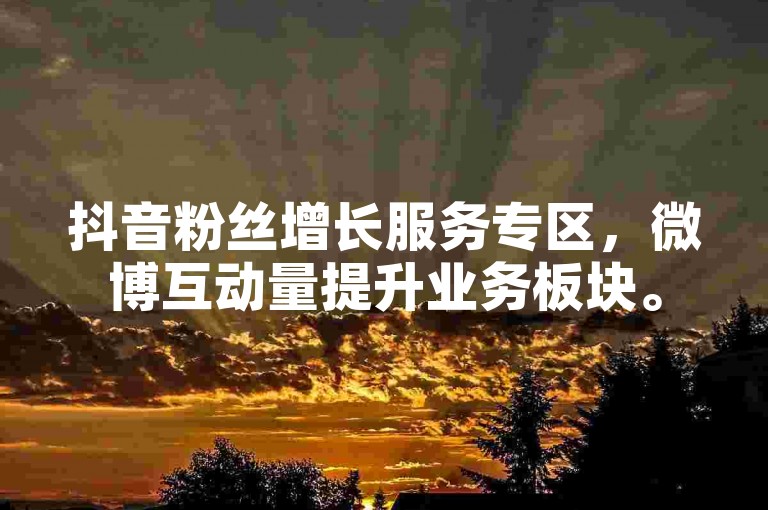 抖音粉丝增长服务专区，微博互动量提升业务板块。