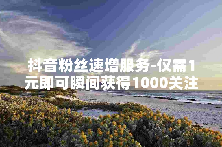 抖音粉丝速增服务-仅需1元即可瞬间获得1000关注者。