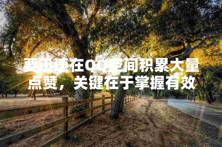 要迅速在QQ空间积累大量点赞，关键在于掌握有效的策略和技巧。