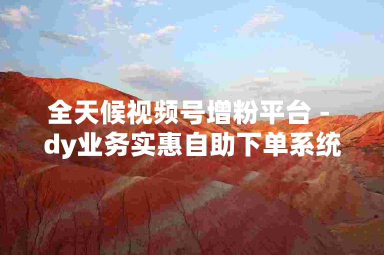 全天候视频号增粉平台 - dy业务实惠自助下单系统。