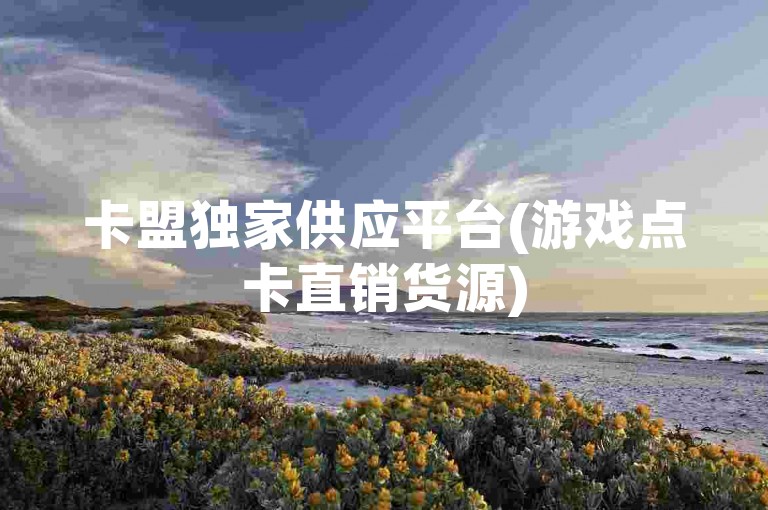 卡盟独家供应平台(游戏点卡直销货源)