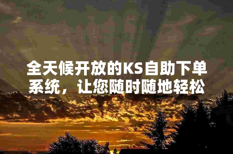 全天候开放的KS自助下单系统，让您随时随地轻松完成卡盟服务订单。
