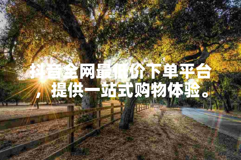 抖音全网最低价下单平台，提供一站式购物体验。