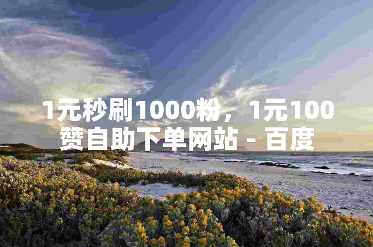 1元秒刷1000粉，1元100赞自助下单网站 - 百度