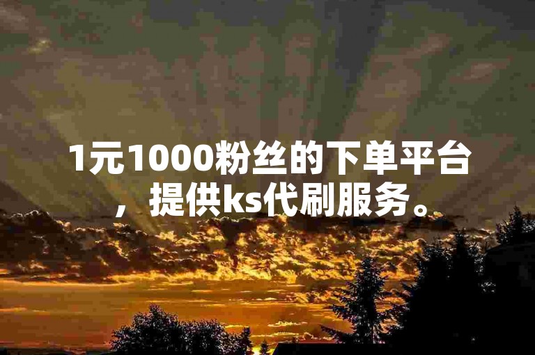 1元1000粉丝的下单平台，提供ks代刷服务。