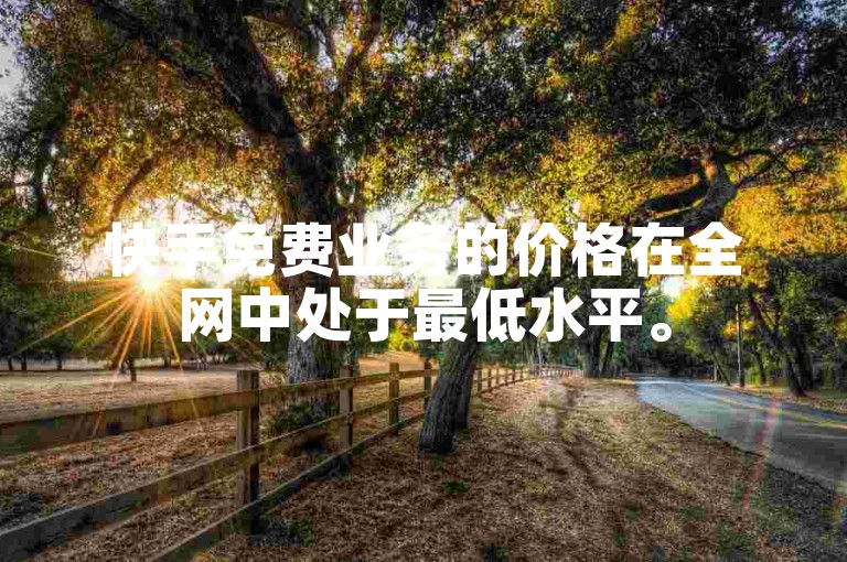 快手免费业务的价格在全网中处于最低水平。