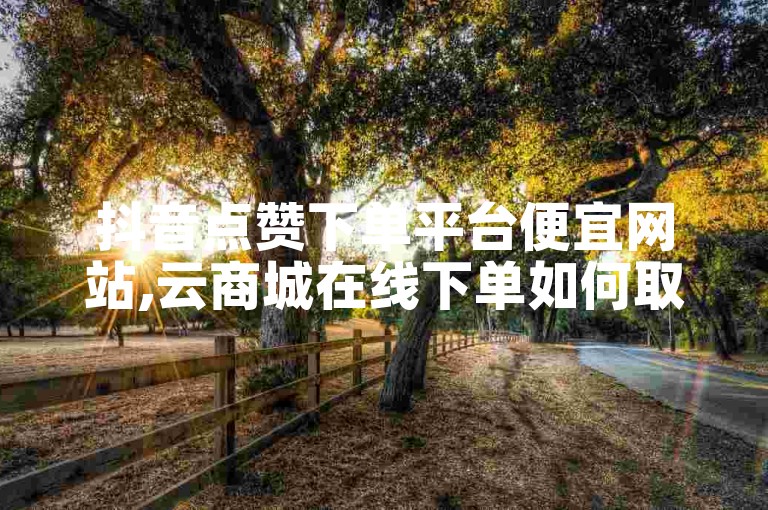 抖音点赞下单平台便宜网站,云商城在线下单如何取消