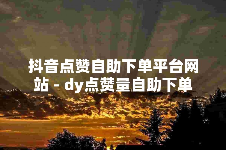 抖音点赞自助下单平台网站 - dy点赞量自助下单