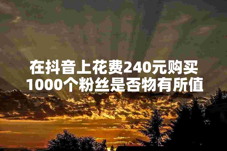在抖音上花费240元购买1000个粉丝是否物有所值？