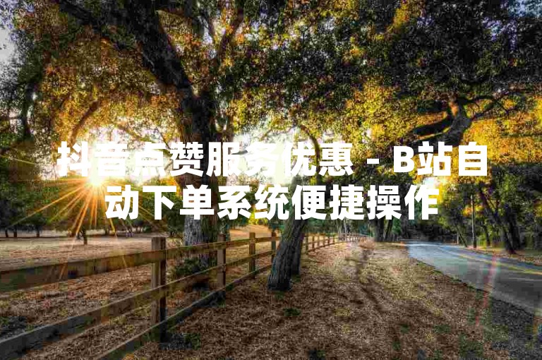 抖音点赞服务优惠 - B站自动下单系统便捷操作
