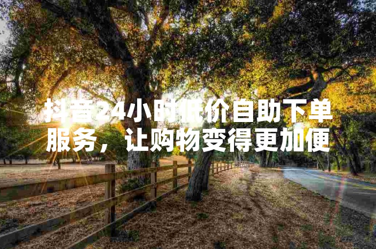 抖音24小时低价自助下单服务，让购物变得更加便捷和实惠。