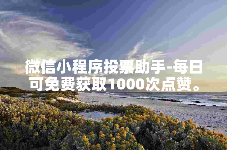 微信小程序投票助手-每日可免费获取1000次点赞。
