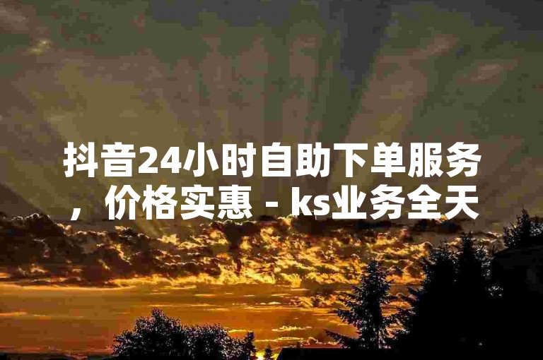 抖音24小时自助下单服务，价格实惠 - ks业务全天候自助下单平台人气旺盛。
