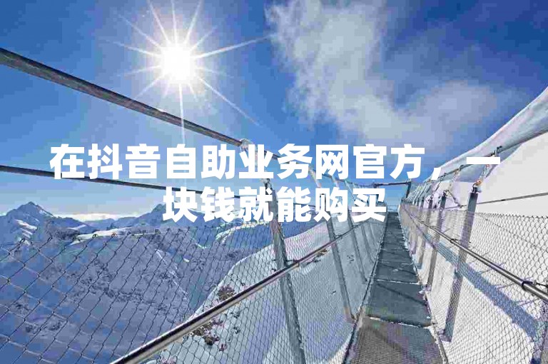 在抖音自助业务网官方，一块钱就能购买500个快手站。