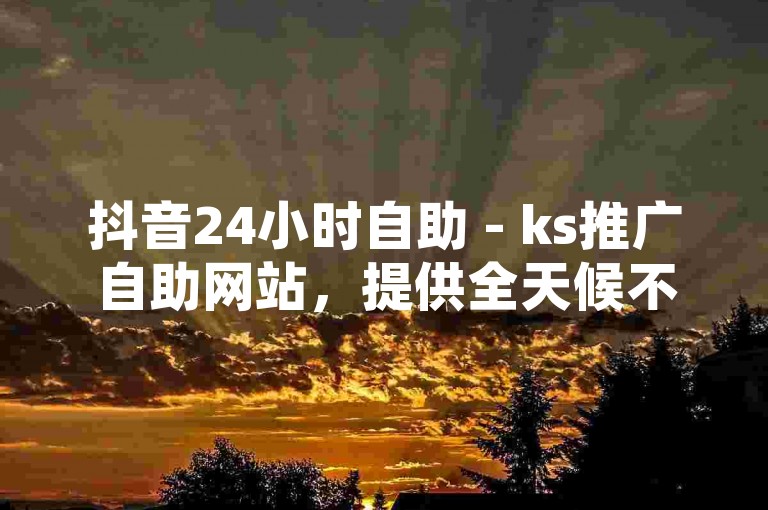 抖音24小时自助 - ks推广自助网站，提供全天候不间断的推广服务，助力您的账号快速成长。