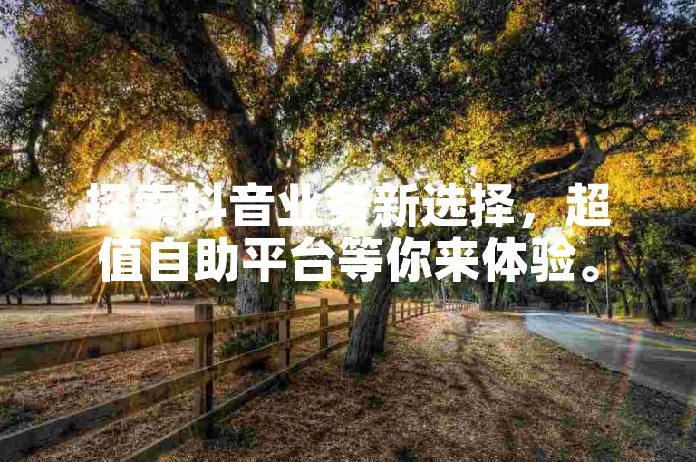 探索抖音业务新选择，超值自助平台等你来体验。