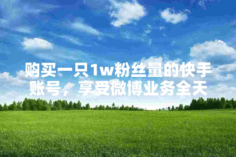 购买一只1w粉丝量的快手账号，享受微博业务全天候无缝下单服务。
