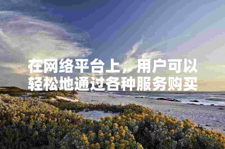 在网络平台上，用户可以轻松地通过各种服务购买虚拟货币，提升视频播放量，并推广他们的社交媒体账号。